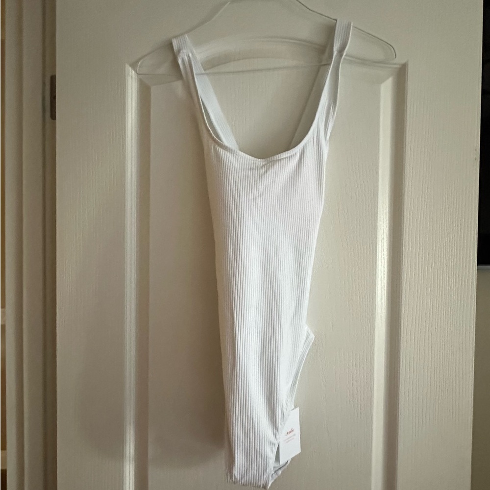 Andie White Ribbed One Piece Swimsuit